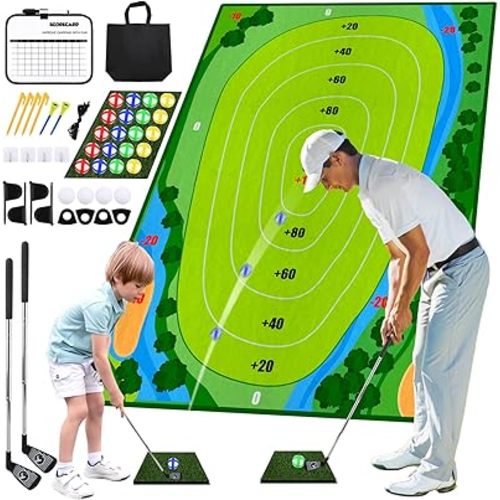 Golf Chipping Game, 50pcs Golf Set for Kids, Indoor Outdoor Golf Games for Kids & Adults, Family Fun Backyard Golf Practice Set Gifts for Birthdays & Holidays