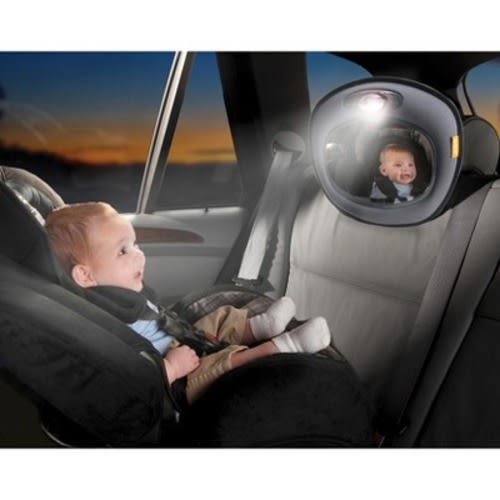 Brica Day & Night Light Musical Auto Mirror for in Car Safety - Gray