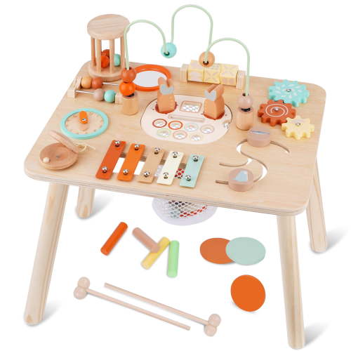 ATOYUS 13 in 1 Wooden Activity Table