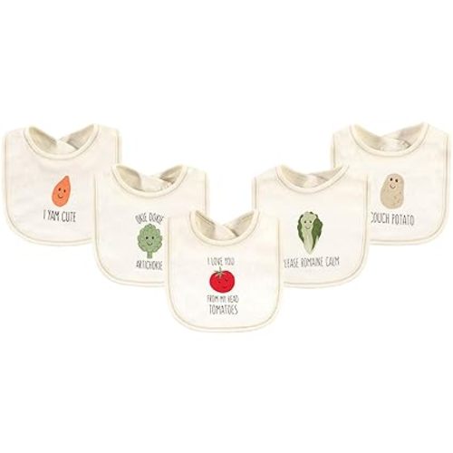 Touched by Nature Unisex Baby Organic Cotton Bibs, Dreamy Woodland, One Size