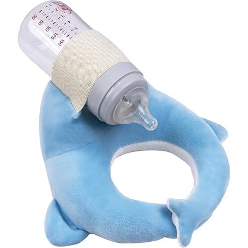 WFIST Baby Bottle Holder, Plush Self-Feeding Support Pillow, Adjustable Hands-Free Feeding for Infants & Toddlers, Soft, Washable, and Safe for Newborns (No Bottle)