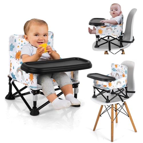Baby Beach Chair,Beach Chair for Babies Booster Seat for Kitchen Chair,Baby Camping Chair with Tray,Indoor/Outdoor Use