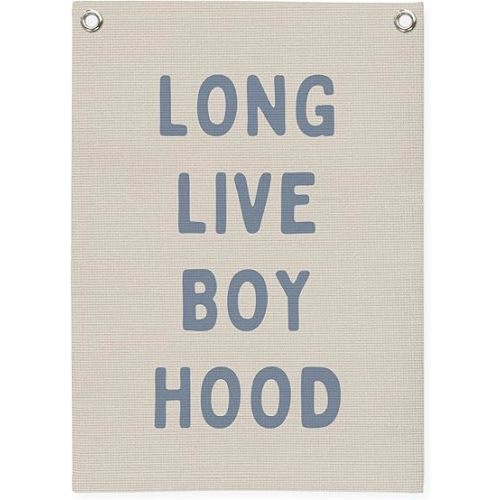 Long Live BoyHood Linen Canvas Banner,Nursery Playroom Wall Decor For Boys Bedroom Toddler Decorations Teen Boy Room Decor Wall Hanging Flag Banner 18x25 Inch