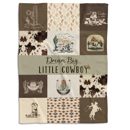Western Blanket, Western Decor for Nursery Room, Baby Blankets for Boys Girls, Baby Cowboy Blankets 30x40 inches, Soft Warm Lightweight Nursery Bed Blanket for Newborn Toddlers