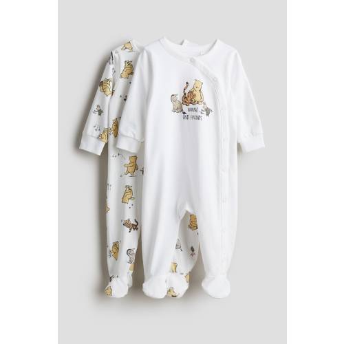 2-PACK PAJAMA JUMPSUITS WITH COVERED FEET