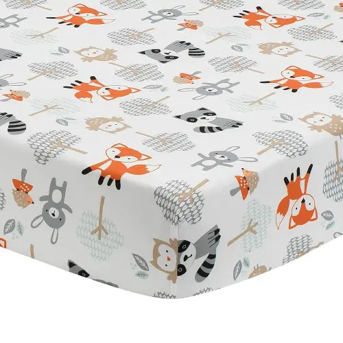 Bedtime Originals Woodland Friends Fitted Crib Sheet, 52x28x8 Inch (Pack of 1)