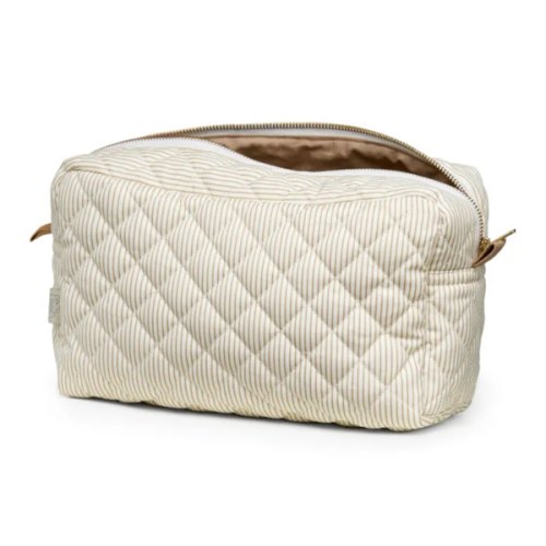 Stripes Camel toiletry bag
