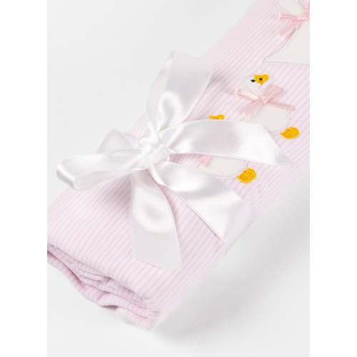 Duckling Blanket - Soft Pink and White Striped Blanket – Trotters Childrenswear USA