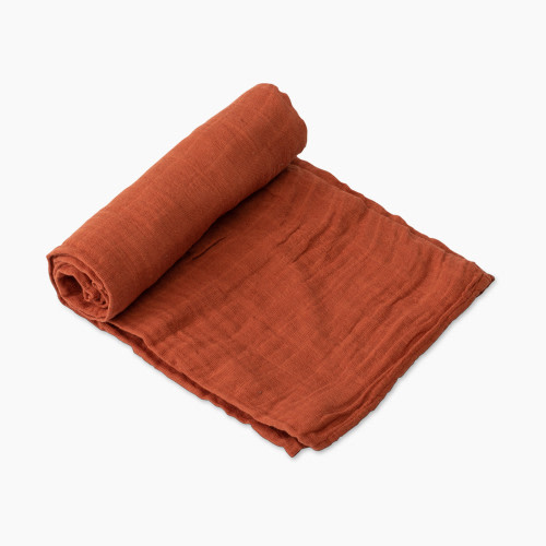 Little Unicorn Cotton Muslin Swaddle Blanket - Rust