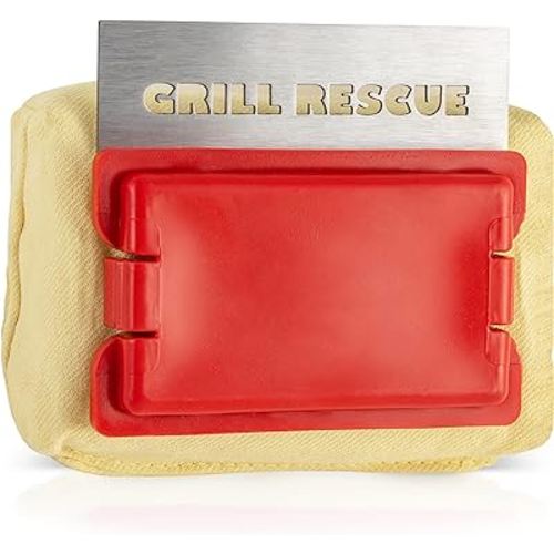 Grill Rescue BBQ Replaceable Scraper Cleaning Head, Bristle Free - Durable and Unique Scraper Tools for Cast Iron or Stainless-Steel Grates, Barbecue Cleaner (Replaceable Scraper Head)