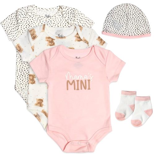 Baby Essentials Baby Girls 5 Piece Bodysuit Set