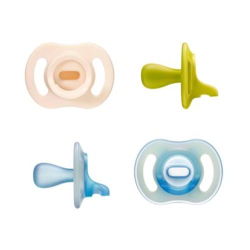 Tommee Tippee Ultra-light Day and Night Pacifiers - One-Piece Silicone Design - 4pk 0-6m