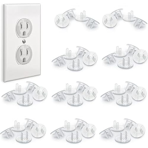 48 Pack Outlet Covers Baby Proofing, Provide Shock Prevention and Easy Installation, Safe and Secure Plastic Plug Covers for Power Sockets (48 Outlet Covers)