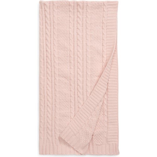Nordstrom Cable Knit Baby Blanket, Pink Lotus
