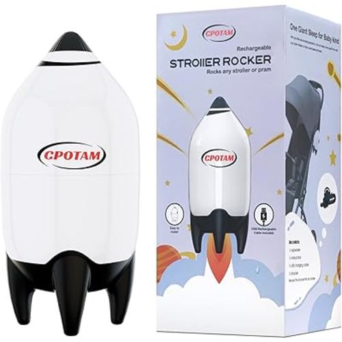 Vibrating Baby Stroller Rocker Rechargeable, Portable Baby Sleep Soother Aid Rocks Any Stroller, Buggy, Adjustable Speed, Fits All Pushchairs, Prams, Stroller