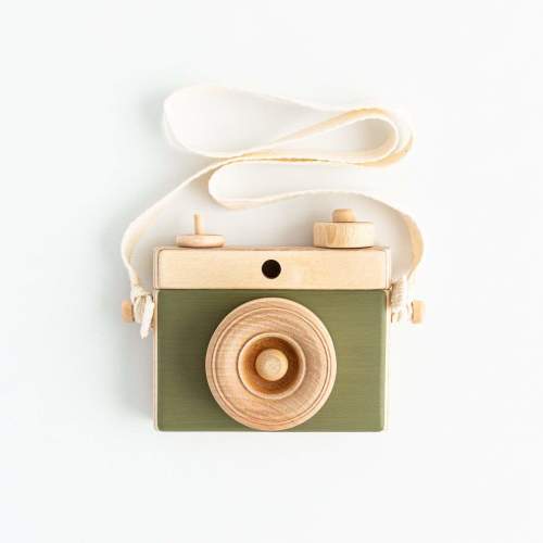 Handmade Wooden Toy Camera (Moss Green)