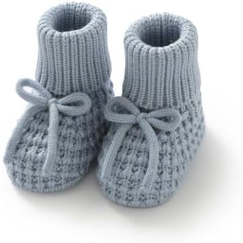 Neiwech Baby Booties Newborn First Walkers Knit Bootie Cozy Warm Soft Sock Shoes for Infant Boys Girls