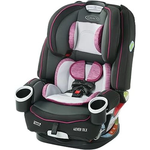 Graco 4Ever DLX 4-in-1 Car Seat, Pink | Infant to Toddler Car Seat, with 10 Years of Use | Rear-facing, Forward-facing and Booster Modes | Safe, Comfortable and Convenient