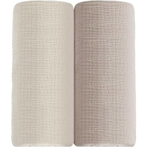 Muslin Swaddle Blankets for Baby Boy Girl 2 Pack, Baby Blanket 47'' x 47'' for Newborn Nursery Essentials, Soft Receiving Blankets Swaddle Wrap, Boho Style Bedding Baby Registry Must Haves