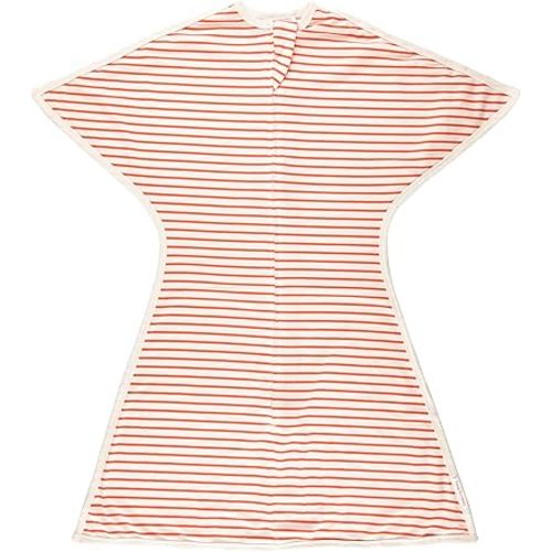 SleepingBaby Zipadee-Zip Transitional Swaddle Sack, 6-12 Month - Roomy Zipper Swaddle for Easy Diaper Changes and Proper Hip Development - Baby Swaddle Sack, Medium - Stripes Strawberry/Cream