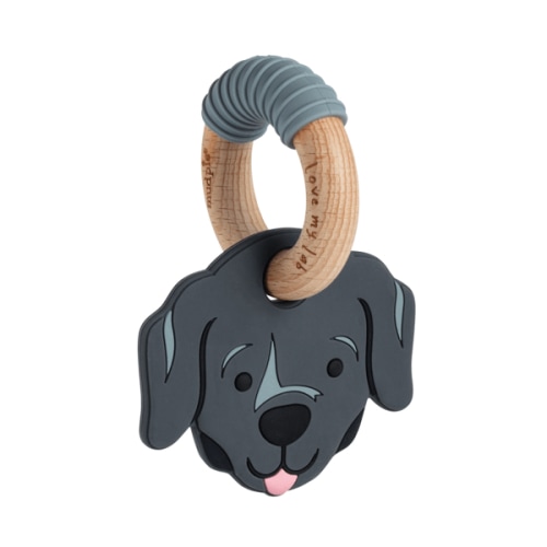 Black Lab Teether | Silicone Baby Teething Toy up to 18M | Mud Pie
