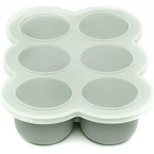 WeeSprout Silicone Freezer Tray with Clip on Lid Perfect Food Storage Container for Homemade Baby Food, Vegetable, Fruit Purees, and Breast Milk (Muted Green, Six 3 Ounce Sections)
