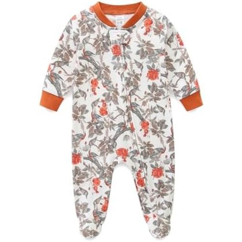 Baby Boy Baby Girl Pajamas 100% Cotton Romper One-Piece Outfits,Double Zipper Long Sleeve Footed Onesie