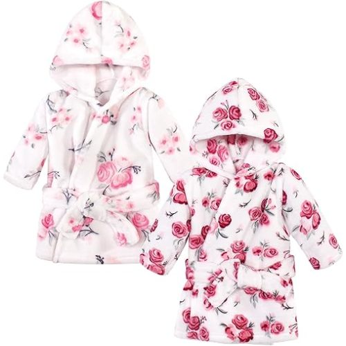 Hudson Baby unisex-baby 2pc Plush Animal Face Bathrobe