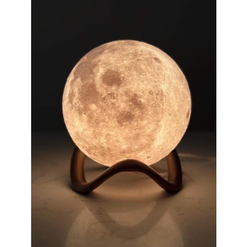 Personalized 3d Printed Moon Plastic & Pla Lamp - Modern Eco Friendly Bedside Night Light