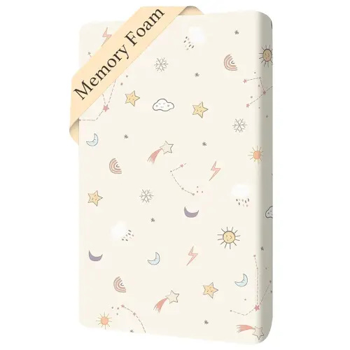 Aloe Cotton Dual Sided Pack and Play Mattress Pad,Mini Crib Mattress Topper 38x24,Breathable Pack N Play Mattresses Memory Foam,Playpen Mattresses for Baby Pack N Play,Portable Crib w/ Washable Cover