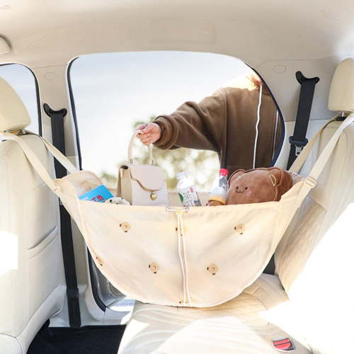 Cute Collapsible Oxford Car Back Seat Hanging Organizer Multifunction Waterproof Portable Backpack for Traveling & Picnic