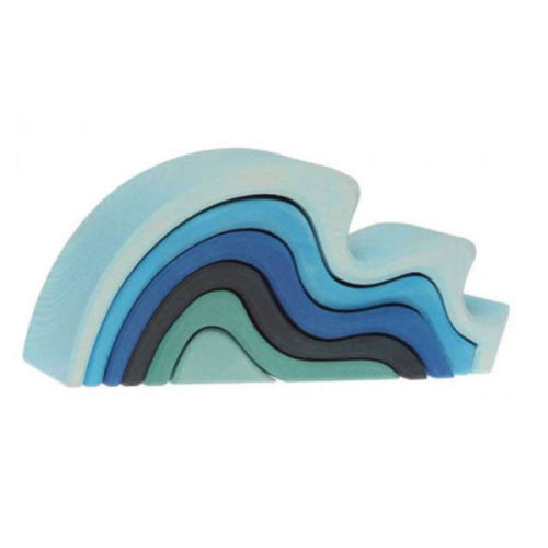 Grimms | Water Waves | Wooden Stacking Blocks