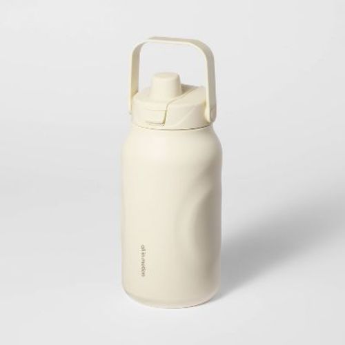 64 fl oz Stainless Steel Pop-Up Chug Sport Bottle White - All In Motion™