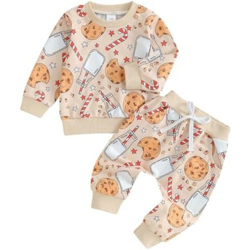 TheFound Christmas Baby Boy Girl Outfit Xmas Fall Winter Pullover Sweatshirt Warm Pant Newborn Toddler Baby Christmas Clothes