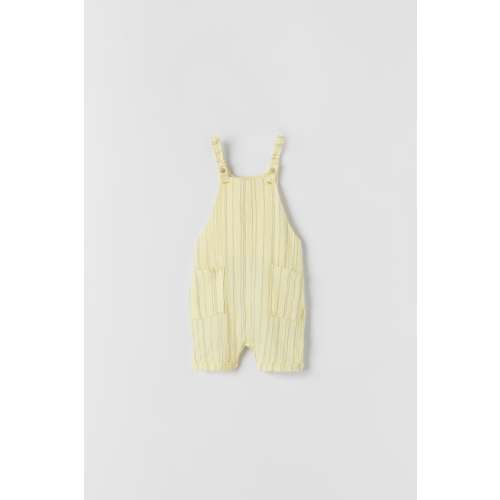 Zara Striped Textured Overalls
