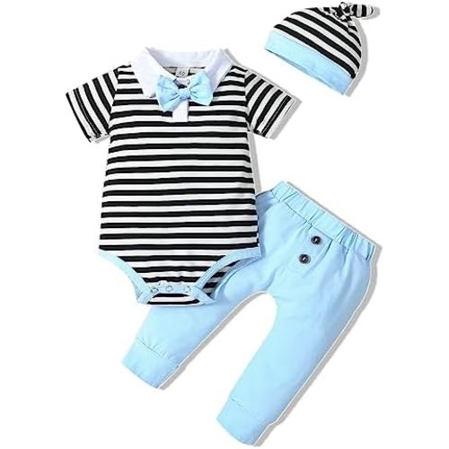 VINUOKER Preemie Newborn Baby Boy Clothes Newborn Infant Gentlemen Outfit Set