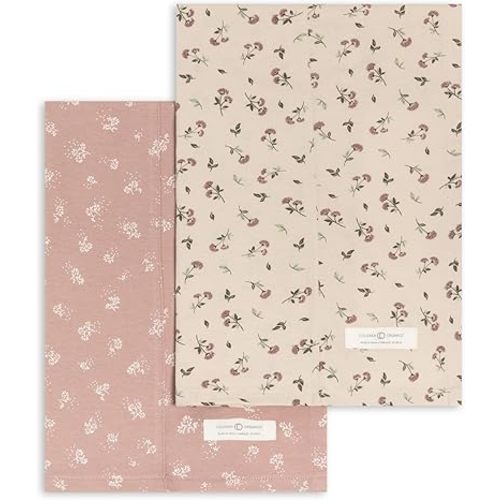 Colored Organics Baby 2 Pack Organic Cotton Burp Cloths Set - Betty + Ophelia Floral
