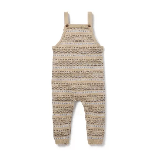 Baby Oat Heather Baby Fair Isle Knit Overall by Janie and Jack