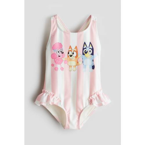 PRINTED RUFFLE-TRIMMED SWIMSUIT