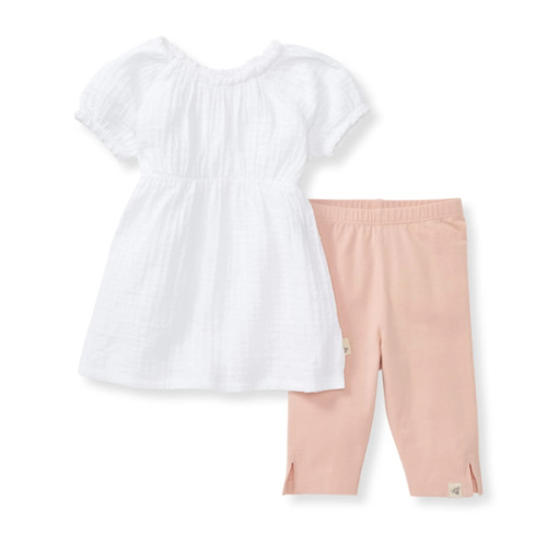 Puff Sleeve Organic Baby Girl Top & Pants Set – Burt's Bees Baby