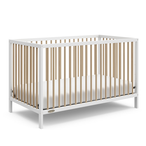 Graco Teddi 5-in-1 Convertible Baby Crib, White with Driftwood