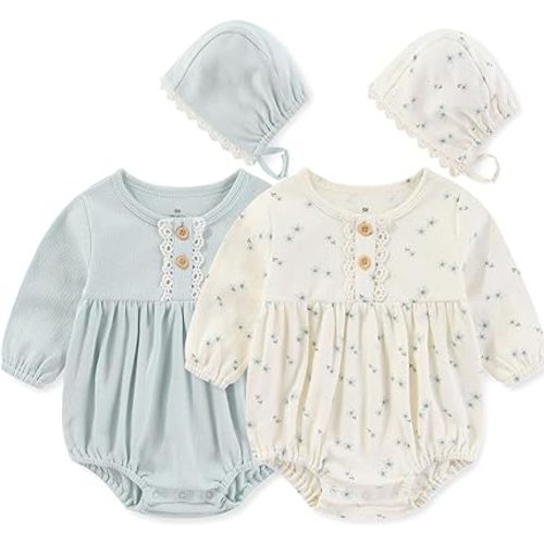 Baby Girls Bodysuits Cotton Infant Clothes Outfit for 3-24 Months