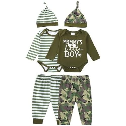 Newborn Baby Boy Clothes Infant Boys Outfits Romper 2-Pack Cute Baby Boy Pants Set Hat 0 3 6 9 12 18 Months