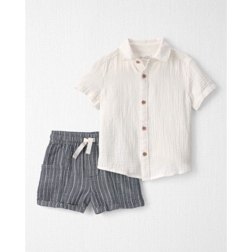 Toddler Boy 2-Piece Organic Cotton Gauze Top & Short Set - Little Planet | Carter's
