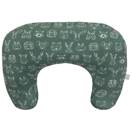 Boppy New Nursing Pillow Dark Green Sketched Animals Larger, Firmer, More Supportive Pillow for Breastfeeding & Bottle Feeding Firmer Fill, Higher Lift, Larger Area than Original Boppy Nursing Pillow