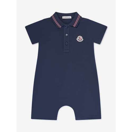 Moncler Enfant Baby Boys Polo Romper in Navy