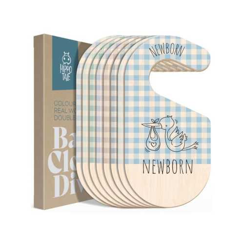 Baby Closet Dividers - Blue Baby Clothes Organizer for Nursery Decor, Storage & Organization - 8 Size Closet Dividers for Hanging Clothes