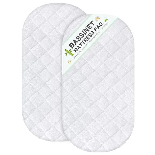 Bassinet Mattress Protector, Fit for 15.5" x 31.5" Dream On Me Karley (Plus Portable) Bassinet, Ultra Soft Waterproof and Breathable, Viscose Made from Bamboo Surface, Washer & Dryer