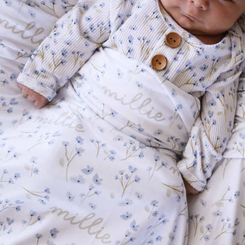 Blake's Blooms Personalized Swaddle Blanket