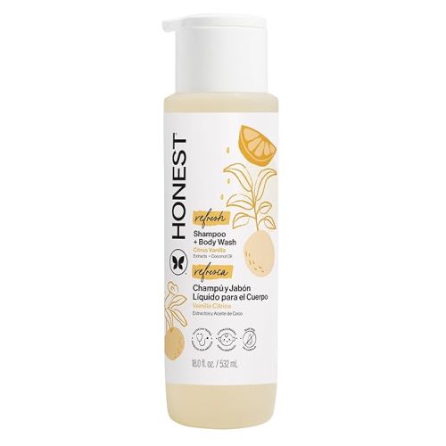 The Honest Company Shampoo & Body Wash, Tear-Free, Fragrance-Free, 18 fl oz